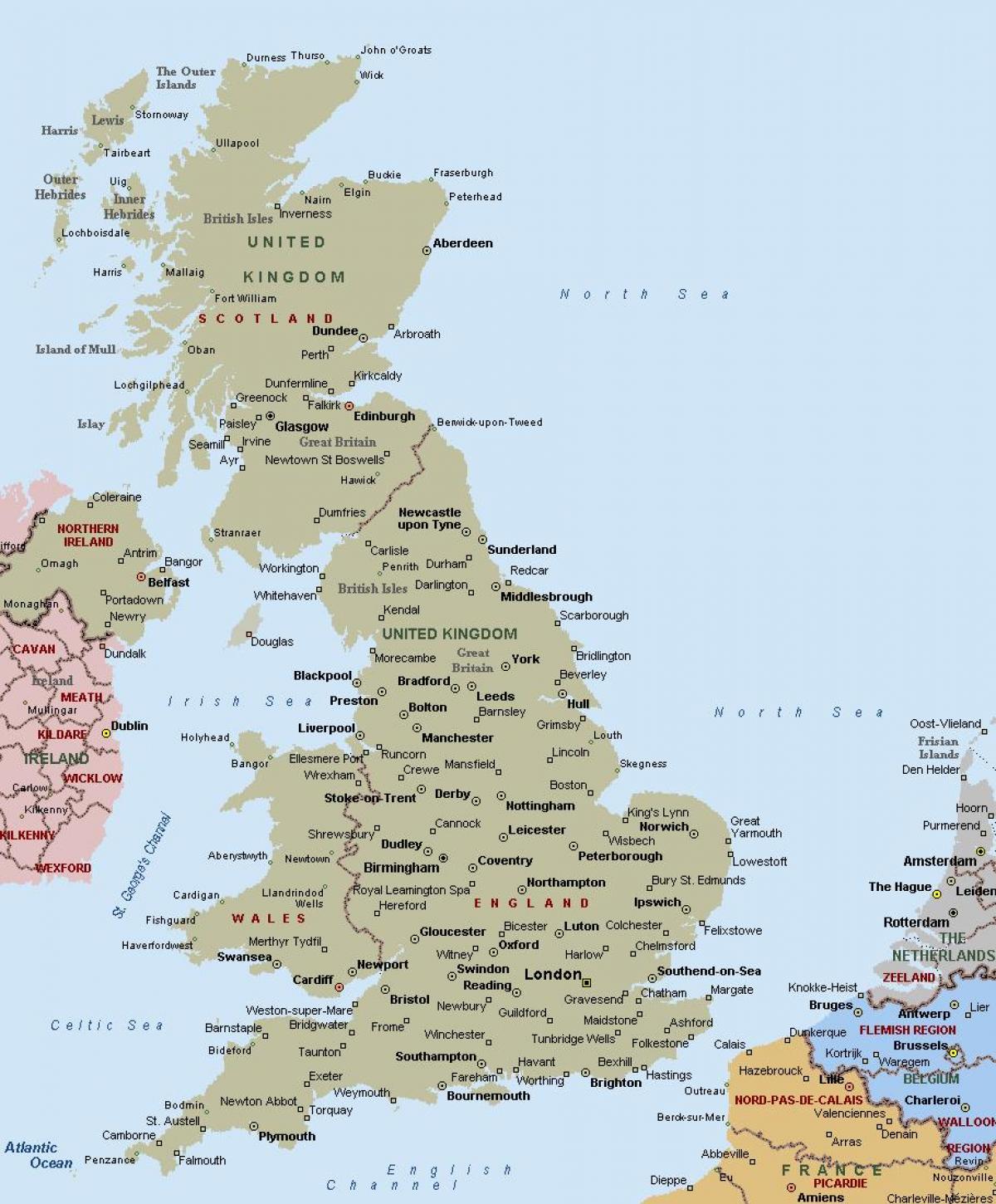 карта великобритании и северной ирландии
